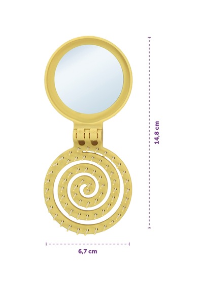 Beauty Makaron Saç Fırçası - 3d Esnek, Aynalı, Çanta Boy - Compact Detangler Sonbahar Yeşili