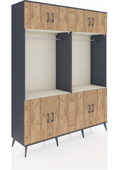 Hyperion Gardrop 10 Raflı 8 Kapaklı 2 Askılı 176x44x221 Antrasit-çam/aytaşı Çam/aytaşı Hyperion Gardrop 10 Raflı 8 Kapaklı 2 Askılı 176x44x221 Antrasit-çam/aytaşı Çam/aytaşı
