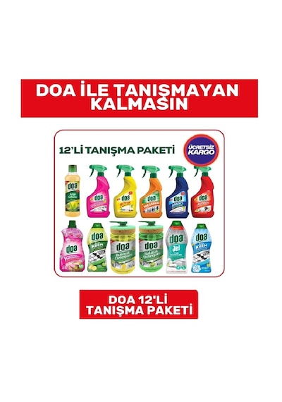 Doa 12 Li Tanışma Seti Genel Temizlik İçin 12'li Set