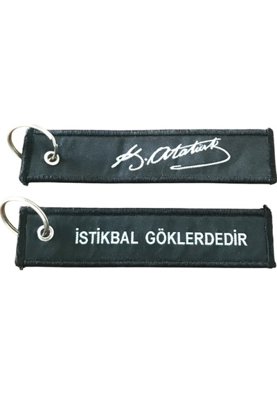 Bd Tekstil İstikbal Göklerdedir Baskılı Çift Taraflı Anahtarlık Siyah