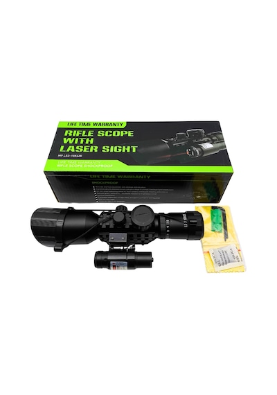 M9 Ls3-10x42e Profesyonel Optik Nişangah Seti - 3-10x Yakınlaştırma, Işıklı Mil-dot Ve Entegre İşaretleyici Modülü Siyah