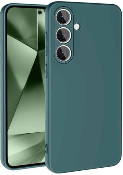 Samsung Uyumlu Galaxy S24 Fe Kılıf Nano İçi Kadife Silikon Koyu Yeşil\