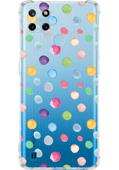 Prinrify Realme C25 Uyumlu Water Color 6 Baskılı Şeffaf Köşe Korumalı Antişok Kılıf
