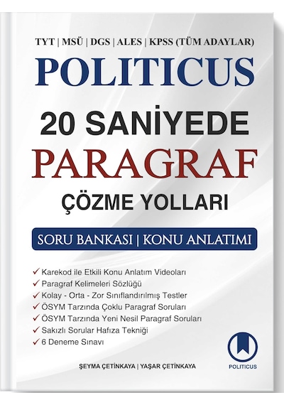 Politicus 20 Saniyede Paragraf Çözme Yolları Soru Bankası