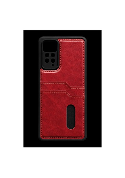Redmi Note 12 Pro 4g Kılıf Sara Kartvizitli Deri Kılıf - Kırmızı İtdark43914