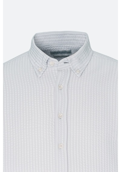 AC&Co / Altınyıldız Classics Erkek Tas Slim Fit Dar Kesim Düğmeli Yaka %100 Pamuk Gömlek Taş