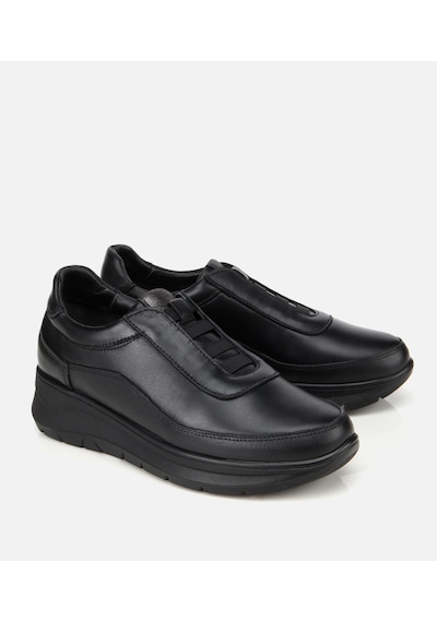 Hotiç Kadın Deri Siyah Lastik Detaylı Dolgu Topuklu Günlük Loafer 01ayh314480a100 01ayh314480a100 Siyah