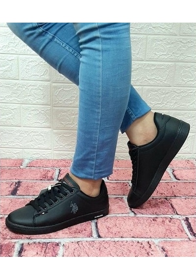 U.S. Polo Assn. U.S.Polo Franco Siyah Düz Tabanlı Sneaker Bayan Erkek Spor Ayakka U.S. Polo Assn. U.S.Polo Franco Siyah Düz Tabanlı Sneaker Bayan Erkek Spor Ayakka