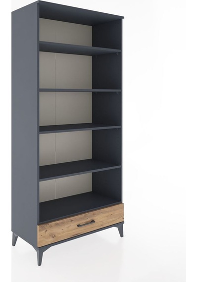 Hyperion Dolap 5 Raflı Tek Çekmeceli 88x44x195 Antrasit-çam Antrasit