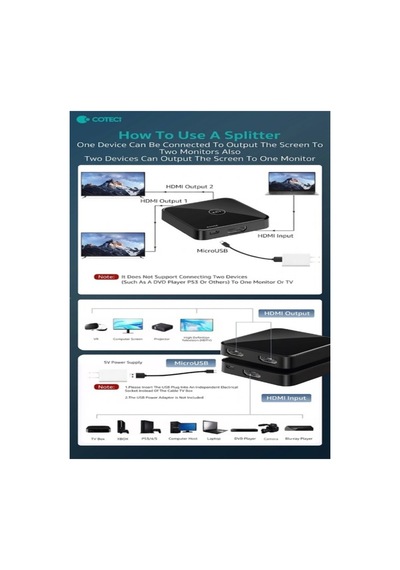 4k 60hz Hdmı 2.0 Çift Yönlü Switch Splitter Çift Yönlü Monitör Çoklayıcı Ps5 Ve Pc Uyumlu Ekran Çoklayıcı Değiştirici