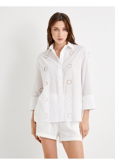 Koton Oversize Fistolu Gömlek Uzun Kollu Pamuklu Kırık Beyaz 4sak60062ew Ekru Koton Oversize Fistolu Gömlek Uzun Kollu Pamuklu Kırık Beyaz 4sak60062ew Ekru