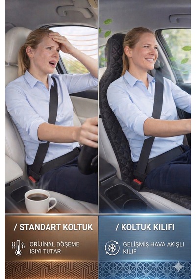 Oto Ön Koltuk Tekli Minder Terletmez Kolay Montaj Universal Koruyucu Kılıf Kumaş 92990462