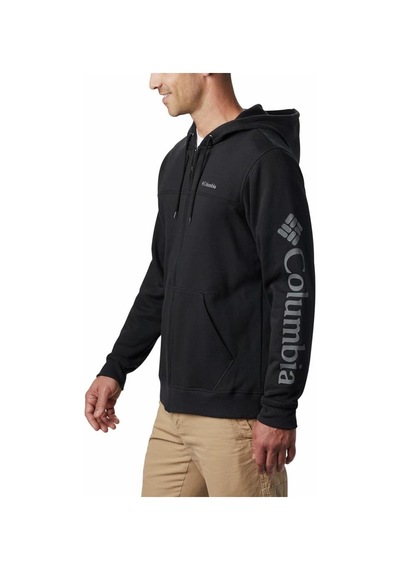 Columbia Logo Fermuarlı Erkek Sweatshirt Siyah