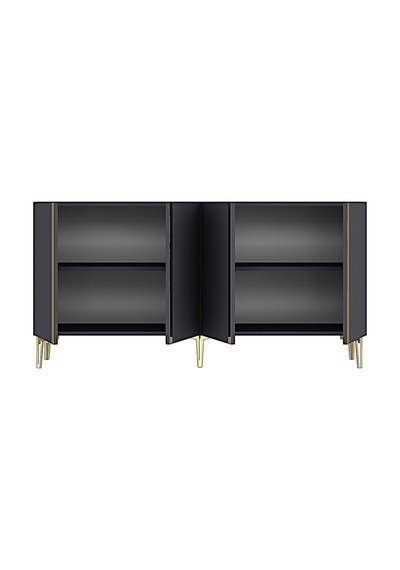 Ka1598ag Anka Konsol Ve Tv Sehpası Antrasit-gold 150cm