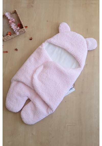 Kız Bebek Pembe Peluş Lüks Anakucağı Kundak Stl6400 Pembe
