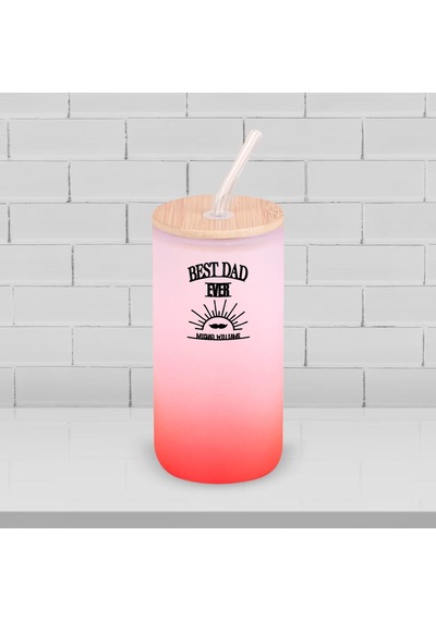 Bk Gift İsimli Dad Tasarımlı Kırmızı Renk Pipetli Buzlu Cam Bardak 600ml - 7, Babaya Hediye, Doğum Günü Hediyesi Kobitmeyen137850 Bk Gift