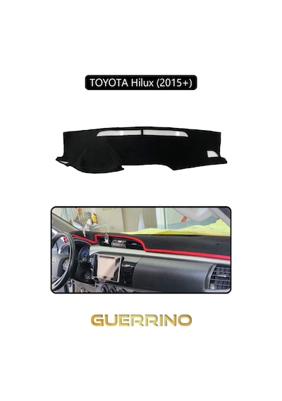 Toyota Hilux 2015+ Torpido Koruma Halısı Siyah Kenar