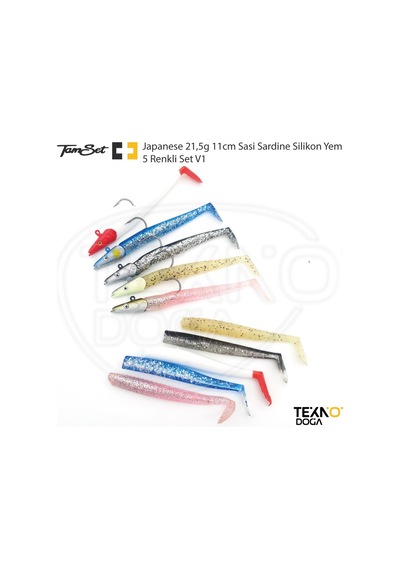 Tamset 21.5g 11cm Sasi Sardine Silikon Yem 5 Renkli Set V1