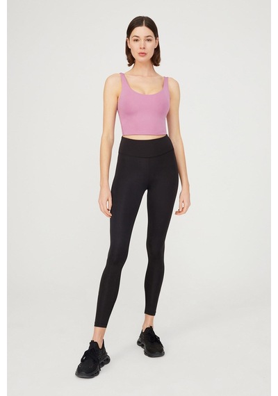 Los Ojos Lavanta Hafif Destekli Sırt Detaylı Kaplı Crop Top Büstiyer Cropped Lavanta