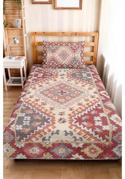 Etnik Kırmızı Desenli Tek Kişilik Dekoratif Pike Takımı - Bohem Geometrik Gri 160x220cm Yatak Örtüsü Kırçıllı Kuşluk Sarmalı Etnik Kırmızı Desenli Tek Kişilik Dekoratif Pike Takımı - Bohem Geometrik Gri 160x220cm Yatak Örtüsü Kırçıllı Kuşluk Sarmalı