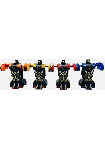 Robota Dönüşen Bugatti Araba 4lü Set Renkli