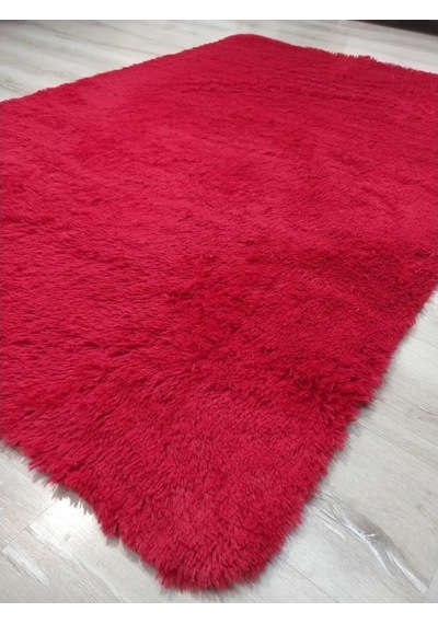 Yamalıhome Tavşan Tüyü Kırmızı Peluş Post Halı 160 x 230 Cm