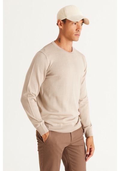 AC&Co / Altınyıldız Classics Erkek Bej Standart Fit Normal Kesim Bisiklet Yaka Triko Kazak Bej AC&Co / Altınyıldız Classics Erkek Bej Standart Fit Normal Kesim Bisiklet Yaka Triko Kazak Bej