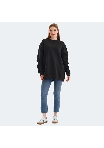 Slazenger VADIM Oversize Kadın Oversıze Siyah Sweatshirt