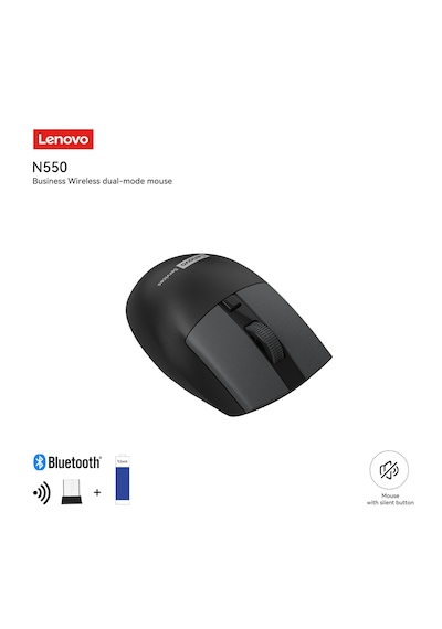 N550 Bluetooth + 2.4 Ghz Usb Alıcılı Kablosuz Dual Modlu Sessiz Mouse Siyah