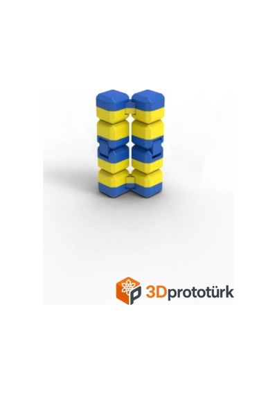 3dprototürk Sarı Lacivert Taraftar Özel Seri Sonsuzluk Küpü Infinity Cube Fidget Toy Stres Giderici Hediye