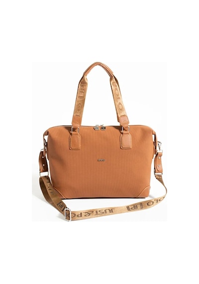 Just Polo Kadın Büyük Valiz Boy Ayarlanabilir Askılı Lüks El Ve Omuz Çantası Shopper Ebat: 33 X 40 Cm Taba
