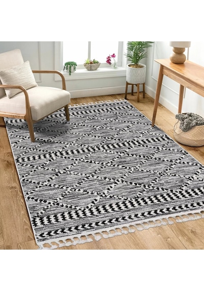 Dolce Vita Halı Sumatra 356 Zebra Bohem Halı Siyah