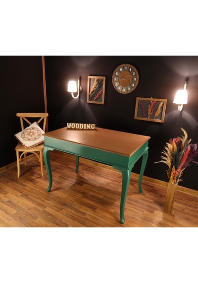 Wooding-Mobilya Wooding 100 Cm Masif Yeşil Naturel Yemek Masası