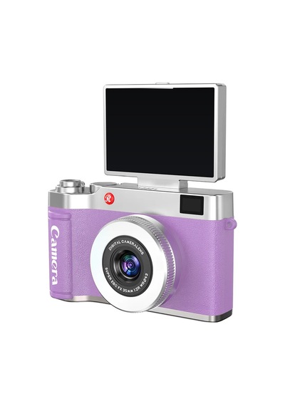 Retro Dijital Fotoğraf Makinesi 2k Video 40mp 2,4 İnç Flip Ekranlı Led Işıklı Selfie Vlog Kamerası