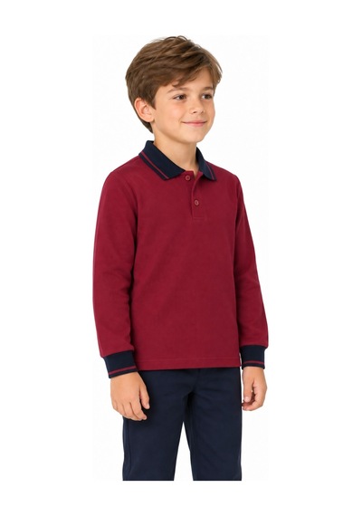 Baglan Kolej Polo Yaka Bordo Sweatshirt Ytg Ogrtl1453