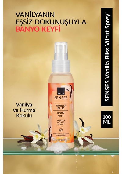 Vanilla Bliss Vanilya Ve Hurma Kokulu Vücut Spreyi 100 Ml. İkili Paket