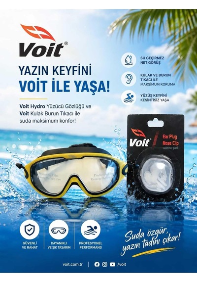 Tr Grand Yüzücü Deniz Gözlüğü + Kulak Burun Tıkaçı Seti, Unisex