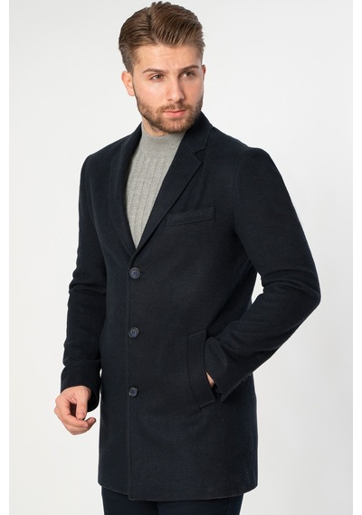 White Stone Abrantes Slim Fit 1754 Pamuklu Palto Laci Lacivert