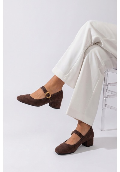 Luvi Shoes Merel Kahverengi Süet Kadın Topuklu Ayakkabı Luvi Shoes Merel Kahverengi Süet Kadın Topuklu Ayakkabı
