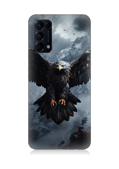 Oppo Reno 5 Pro Uyumlu Uçan Savaşçı Kartal Desenli Silikon Kılıf