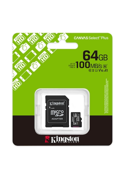 Kingston 64 Gb Microsd Hafıza Kartı 100 Mb/s Class 10 V10 A1