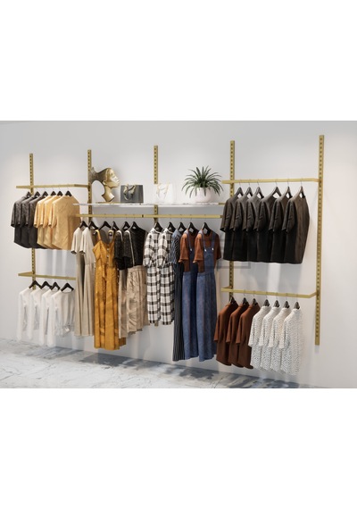 Mağaza Raf Sistemi, Askılık Sistemi, Butik, Mağaza Stand-245x200 Altın