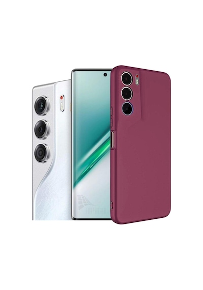 Tecno Camon 40 Pro 5G CM7 Uyumlu Silikon Kılıf - Kamera Korumalı Esnek Kapak - Mürdüm