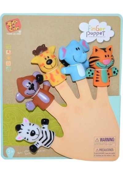 Finger Puppet Orman Hayvanları Parmak Kukla Seti 5 Hayvanlı Oyuncak Parmak Kukla Çok Renkli