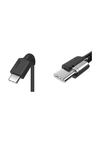 Aukey Cb-cd45-bk Pd Destekli Naylon Örgülü Type-c Şarj Kablosu 0.9 M - Siyah