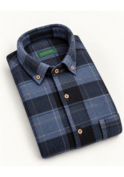 Classics Men Regular Fit Erkek Kışlık Hakiki Oduncu Gömleği Lacivert