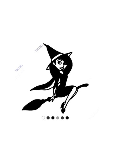 Kırmızı Başlıklı Cadı Sticker Yapıştırması 17Cm