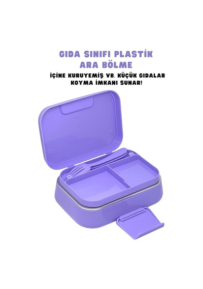 Wiggle Bento Lunchbox Tek Katlı 2 Bölmeli Paslanmaz Çelik Sefer Tası Sku: Smg8690010564511 Açık Mavi