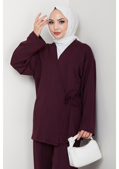 Bestenur Kimonolu Oysho İkili Takım 1623 - Bordo Bordo