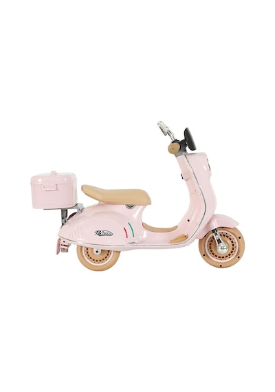 Vespera Pierro Uzaktan Kumandalı 6v Pembe Led Işıklı Arka Sepetli Çocuk Akülü Motor/scooter 3-6 Yaş